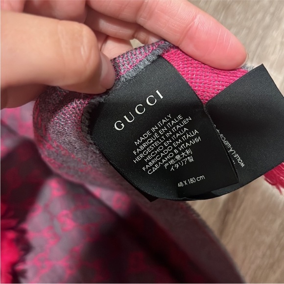 Gucci scarf authentic pink and grey - Picture 3 of 5
